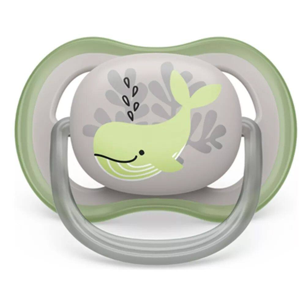 Chupeta Ultra Air 6-18m Decorada Cinza Baleia Philips Avent