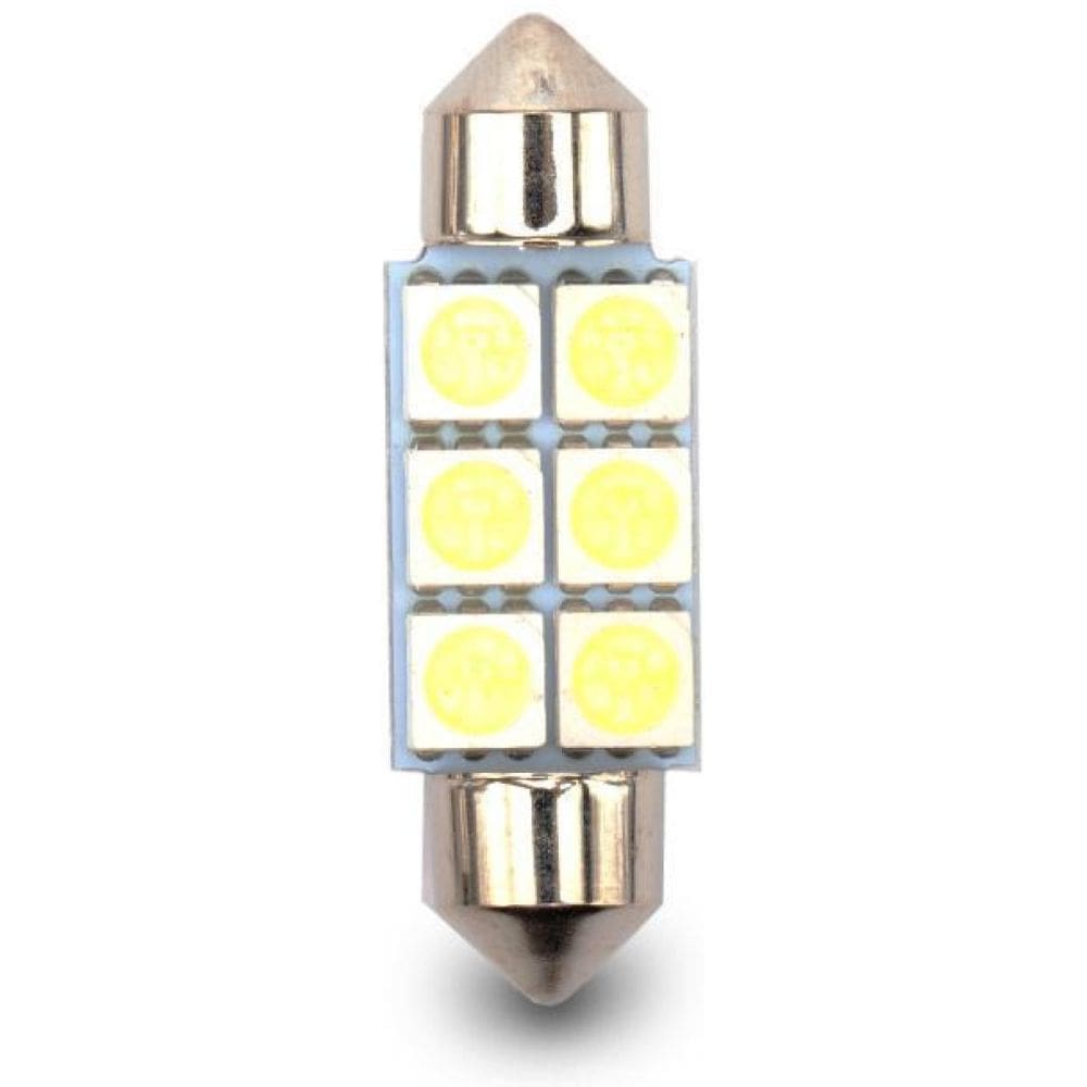 Par Lâmpada Led Interior Caminhão Torpedo 6 Leds 41Mm 5050