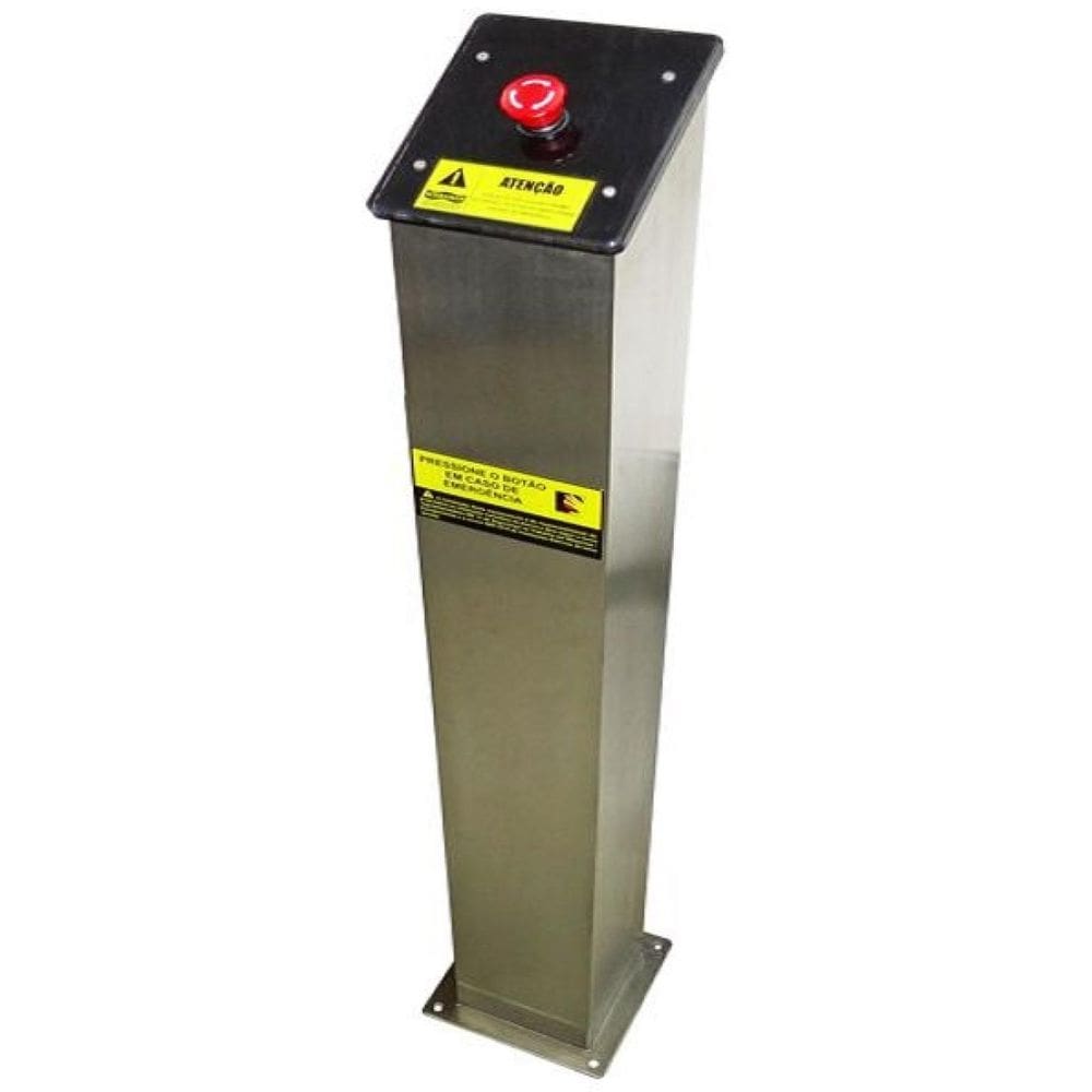 Torre em aço inox com botão de emergência - SODRAMAR