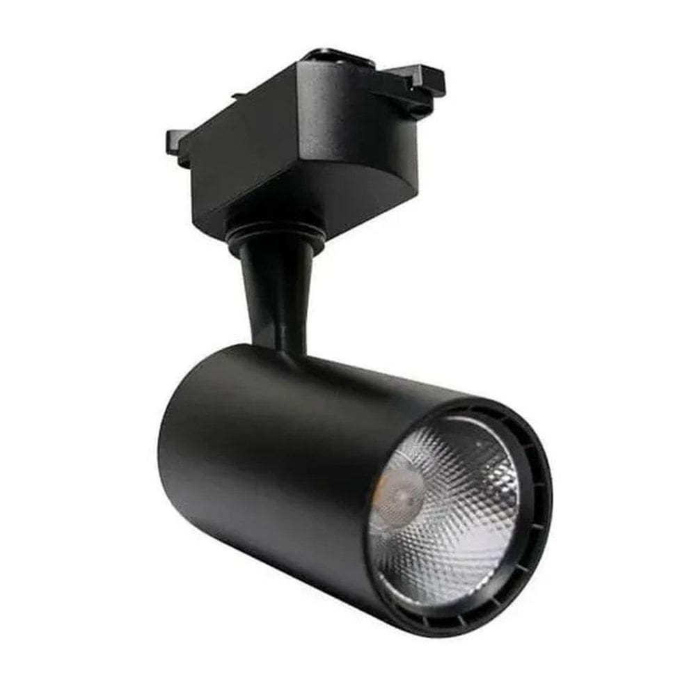 Spot Led Para Trilho Eletrificado Branco Quente 3000K Preto
