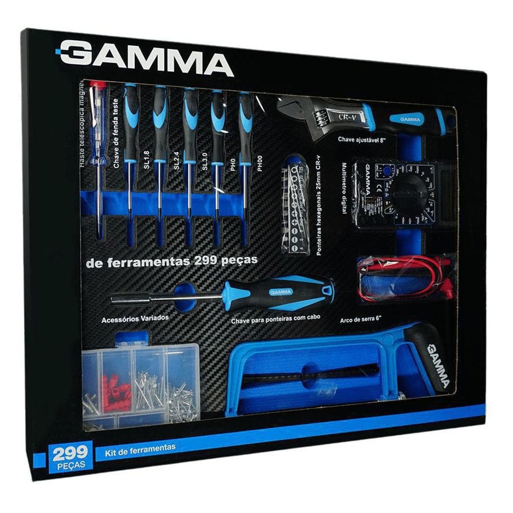 Kit De Ferramentas Gamma Com 299 Peças