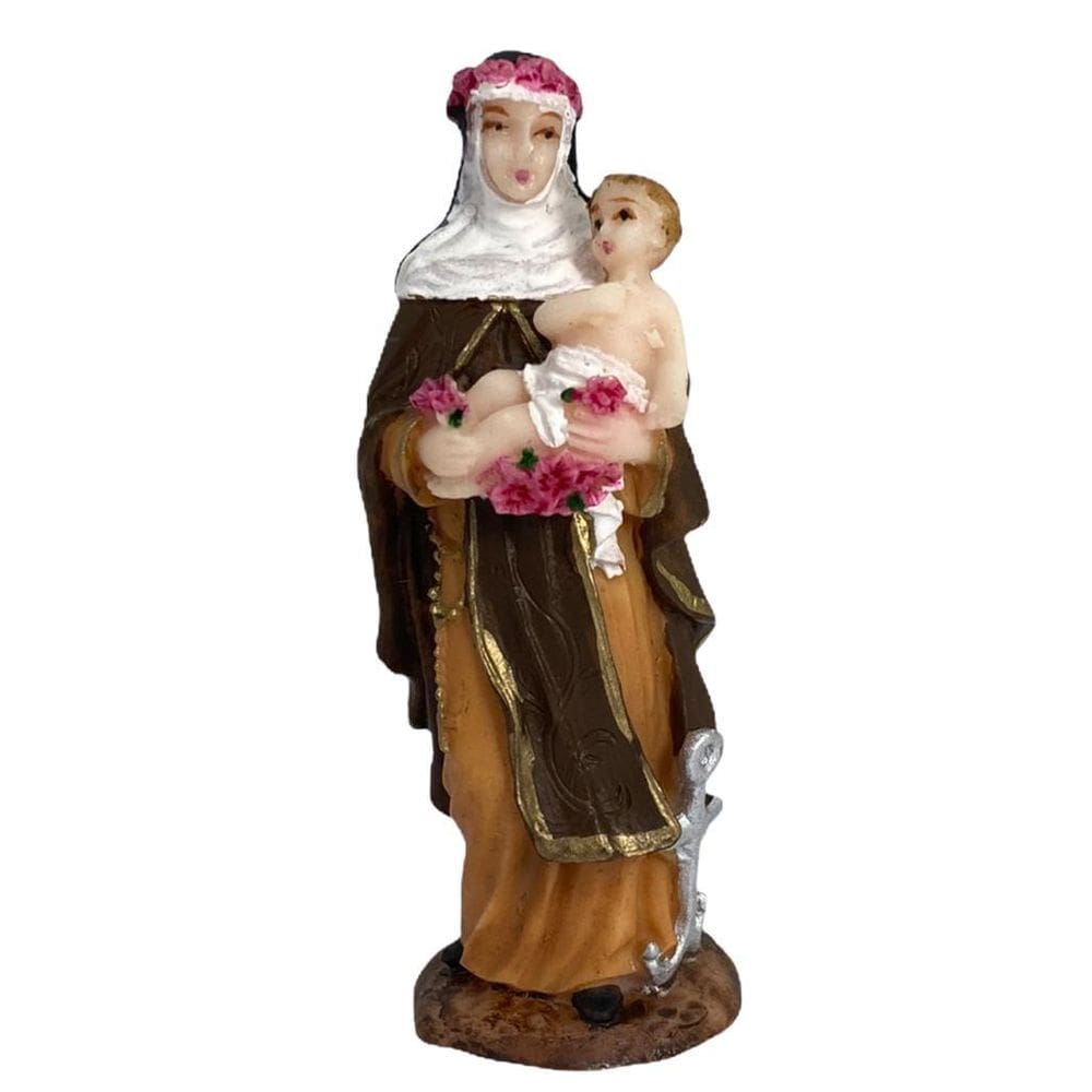 Escultura Rosa De Lima 8 Cm Em Resina