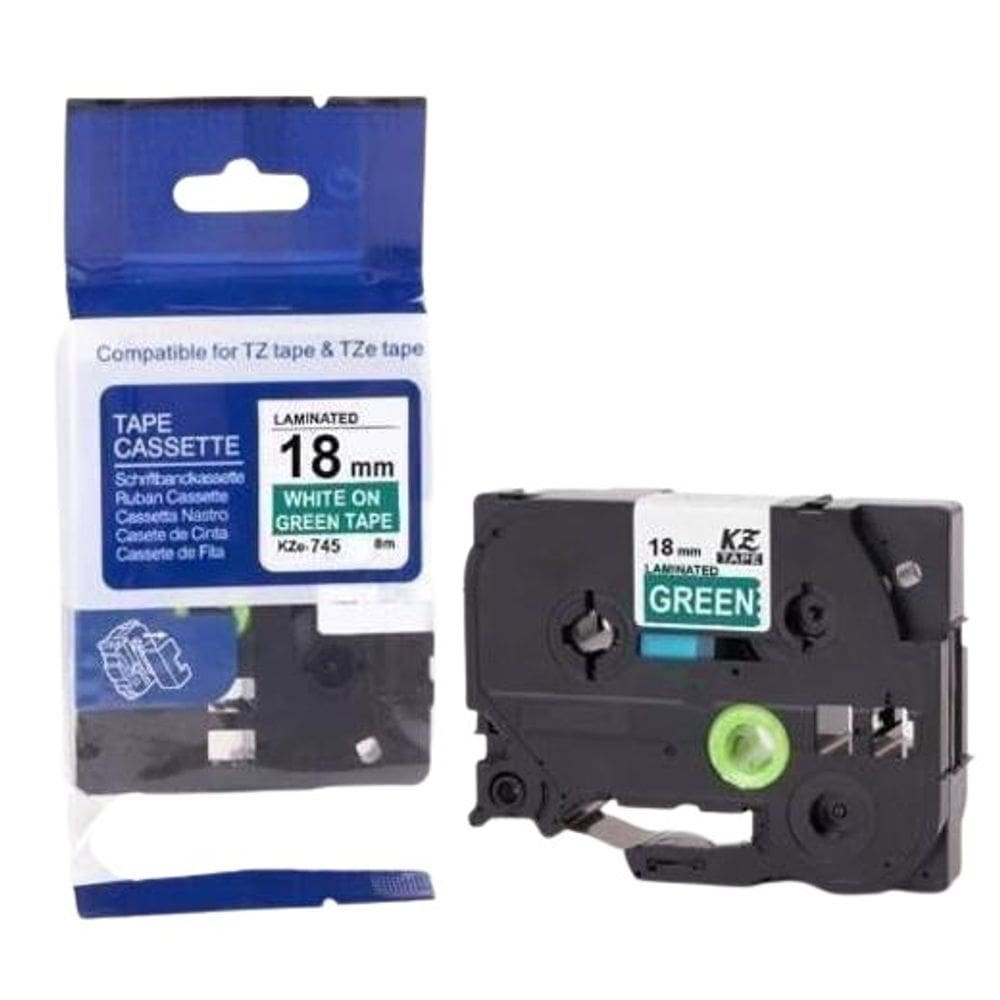 Fita Aplicável Rotulador Brother Verde 18Mm Tz Tze 745