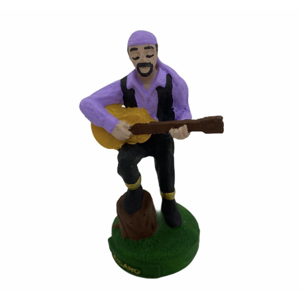 Escultura Cigano Lilás 11 Cm Em Resina