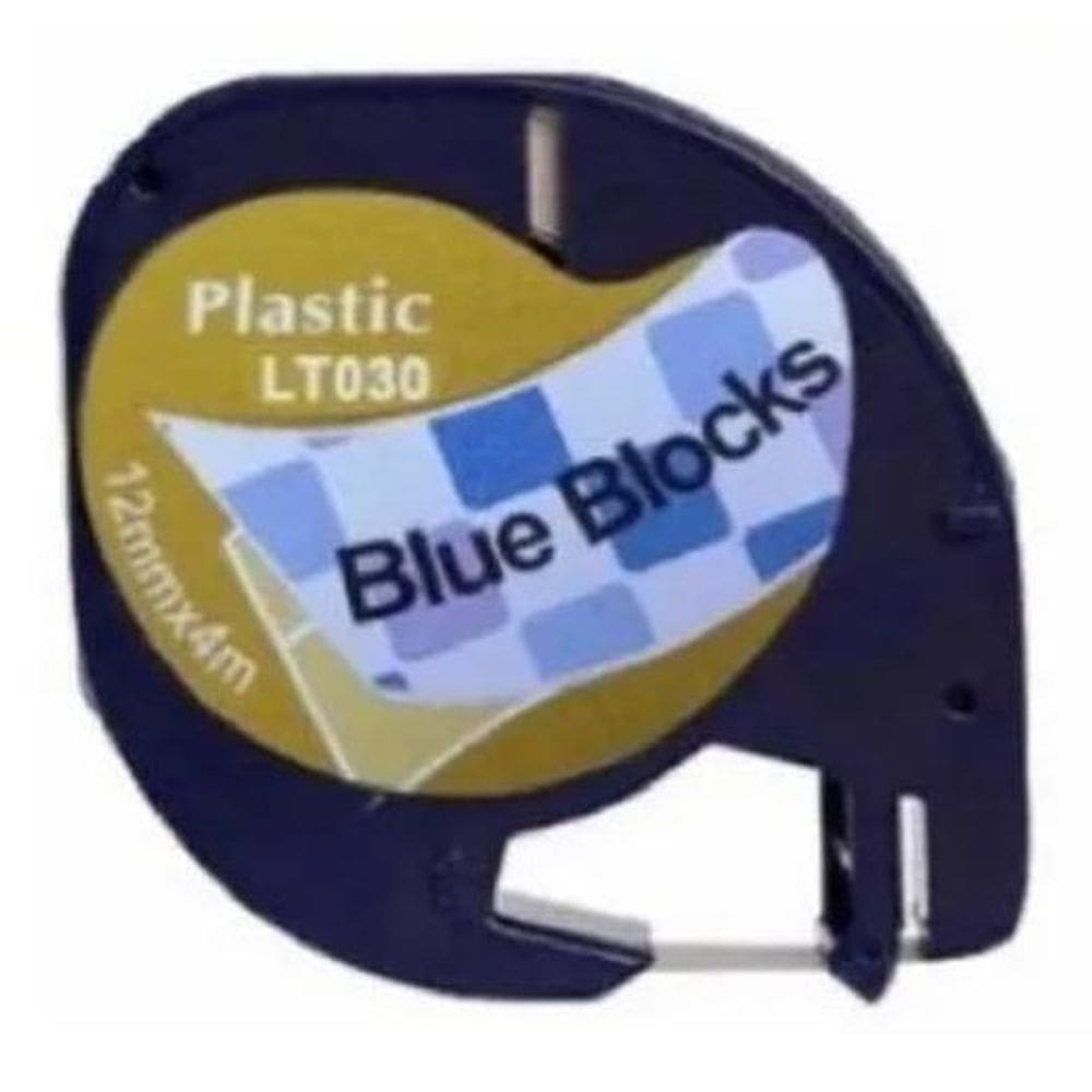 Fita Aplicável Rotulador Dymo Letratag Plástica Azul 12Mm