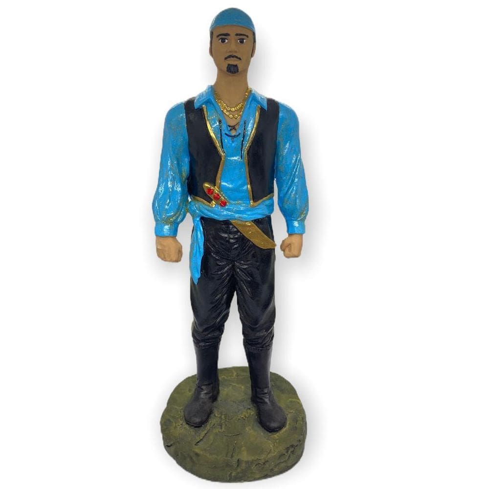 Escultura Cigano Azul Claro 25 Cm Em Resina