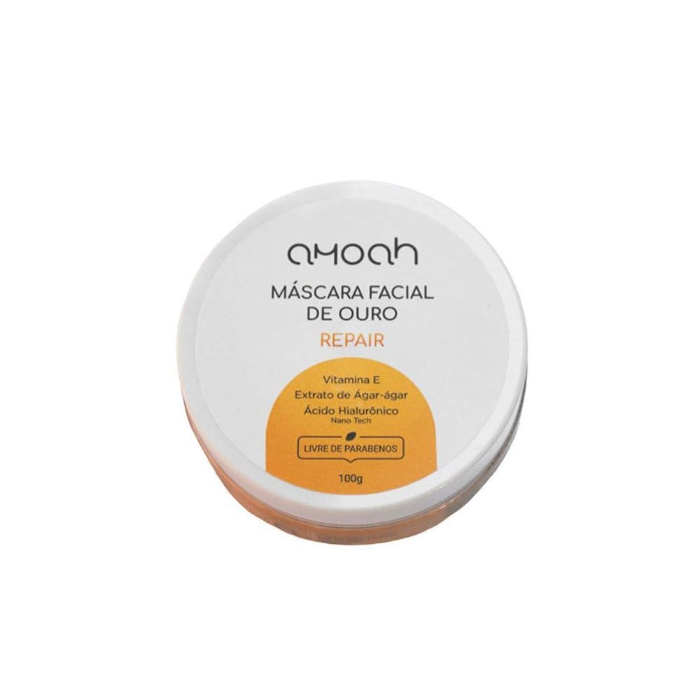 Máscara Facial Ouro Ácido Hialurônico Nano 100G Amoah
