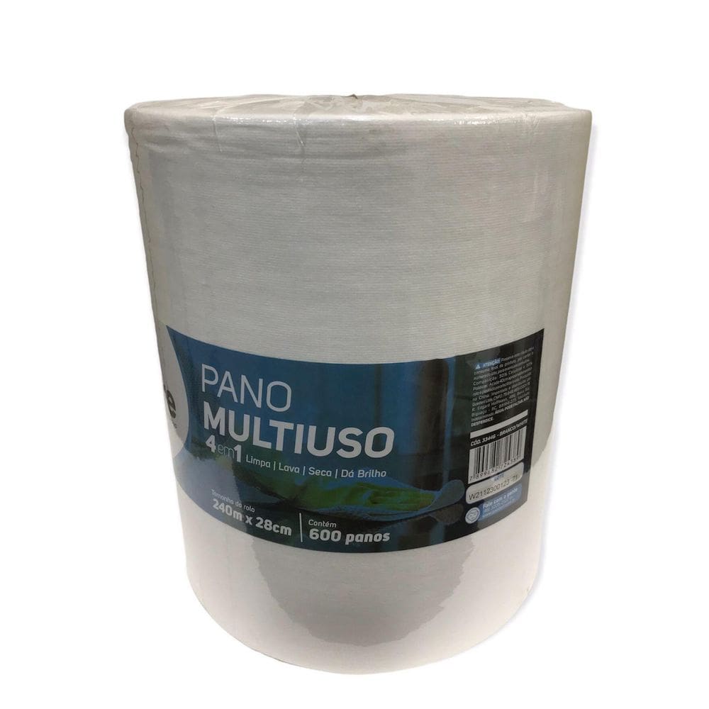 Pano Multiuso Slim 28Cmx240M Branco - Nobre