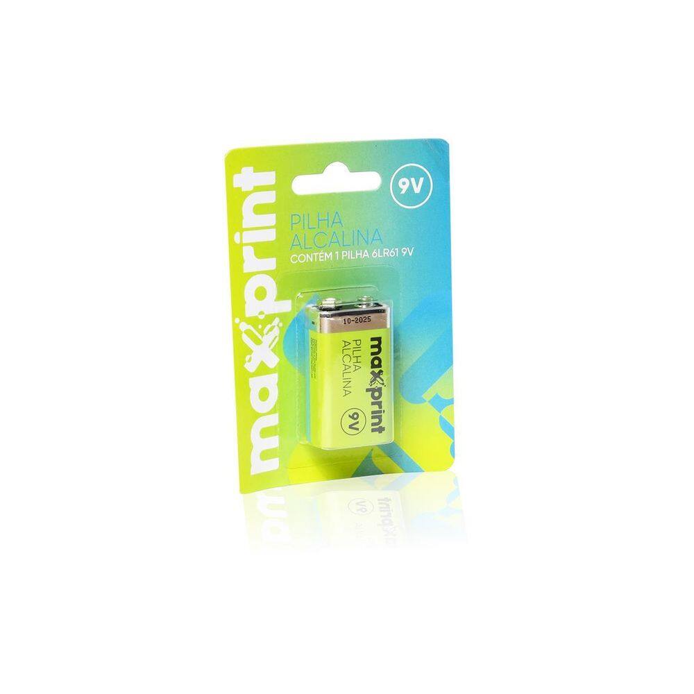 Pilha 9V Alcalina Blister Com 1 Unidade Maxprint
