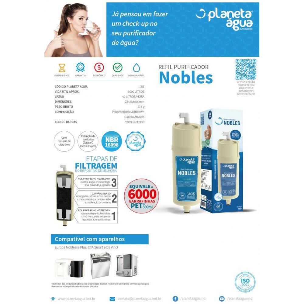 Refil Filtro Do Purificador Europa Noblesse Plus Cta Smart