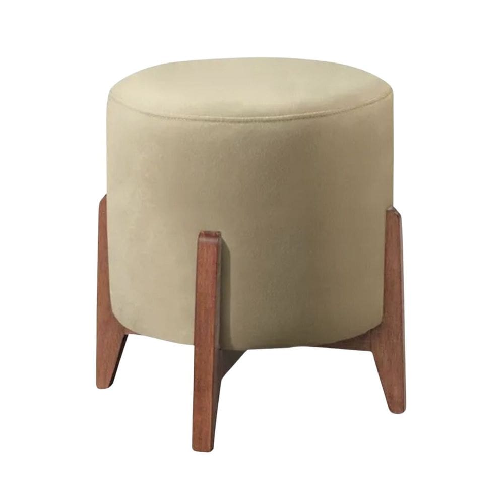 Puff Estofado Decorativo para Sala Redondo Eloá Corino