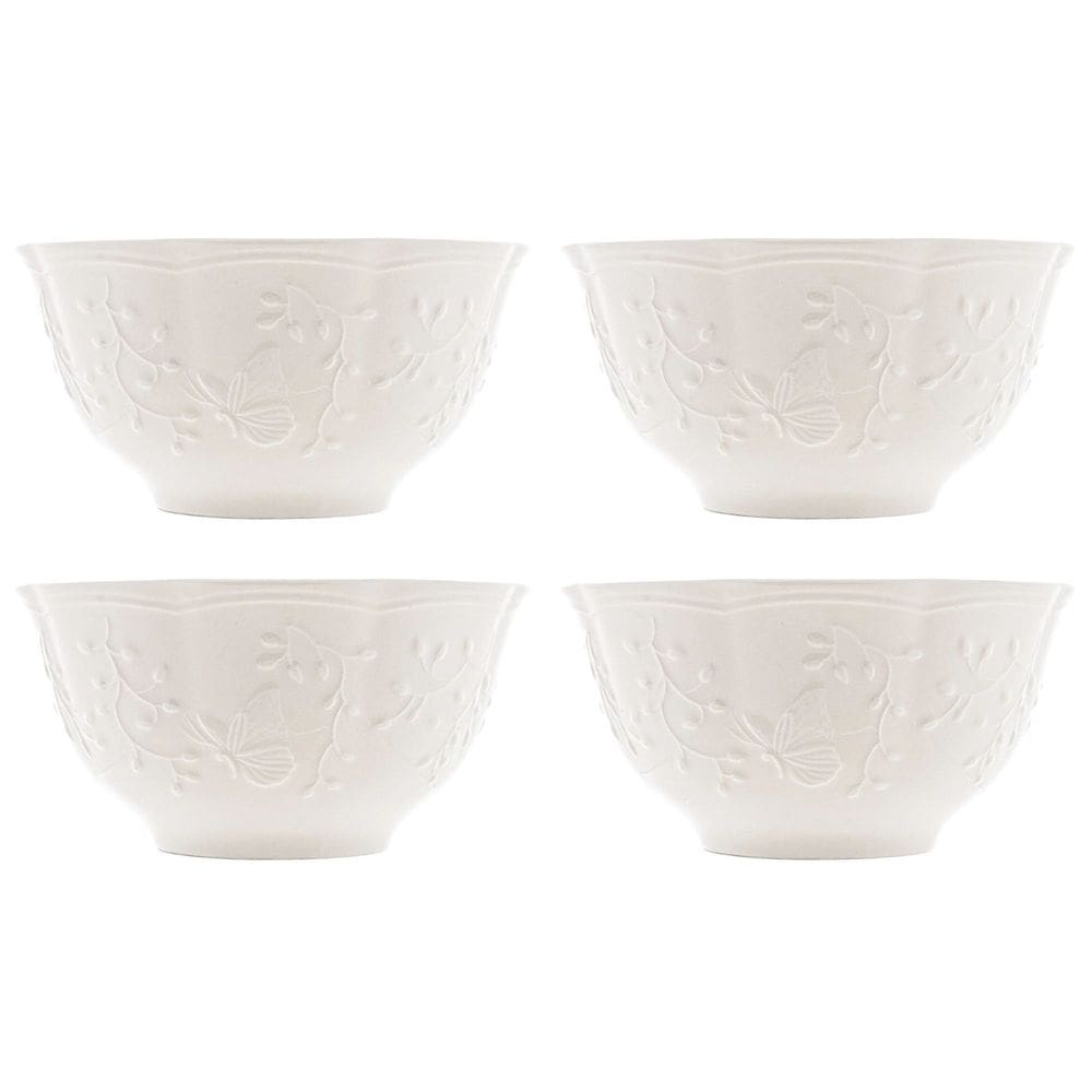 Conjunto de 4 Bowls de Porcelana New Bone Butterfly Flower 520ml - Lyor