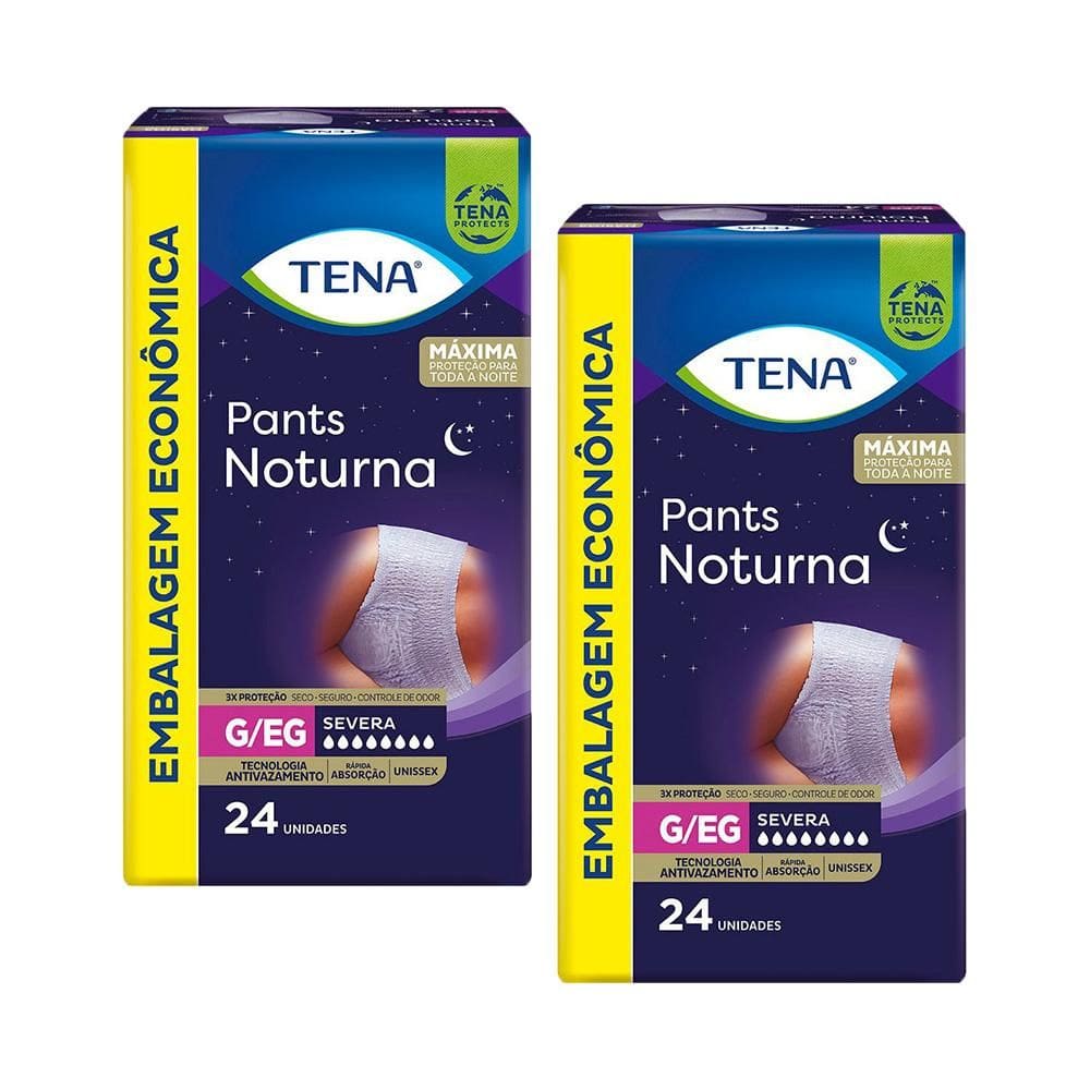 Kit 2 Roupas Íntimas Tena Pants Noturna G/EG com 24un