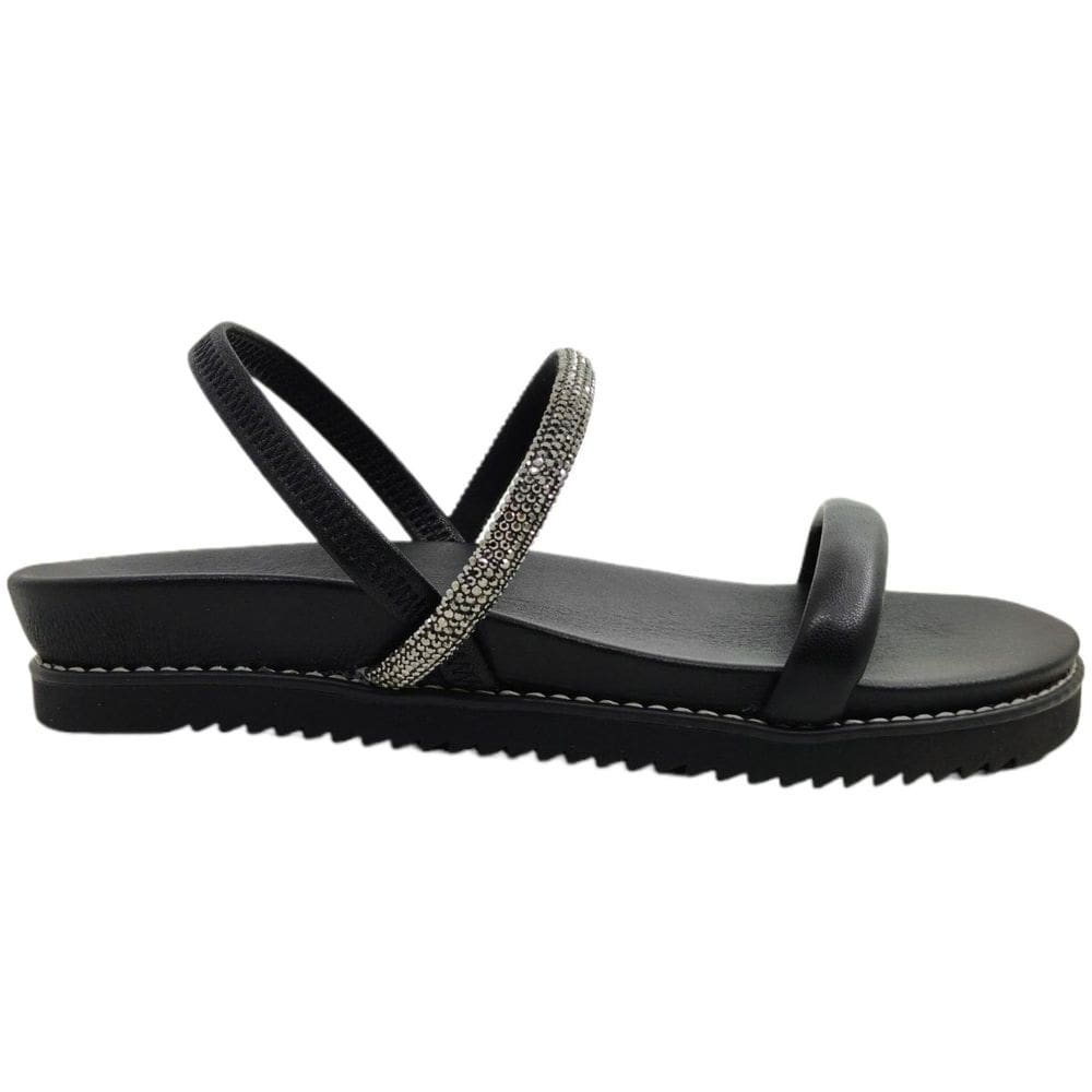 Sandália Feminina Casual Dia a Dia Calce Fácil com Strass Via Marte 117-006