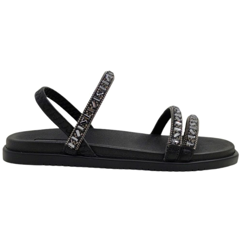 Sandália Papete Feminina Casual Dia a Dia com Pedrarias Conforto Moleca 5502.106