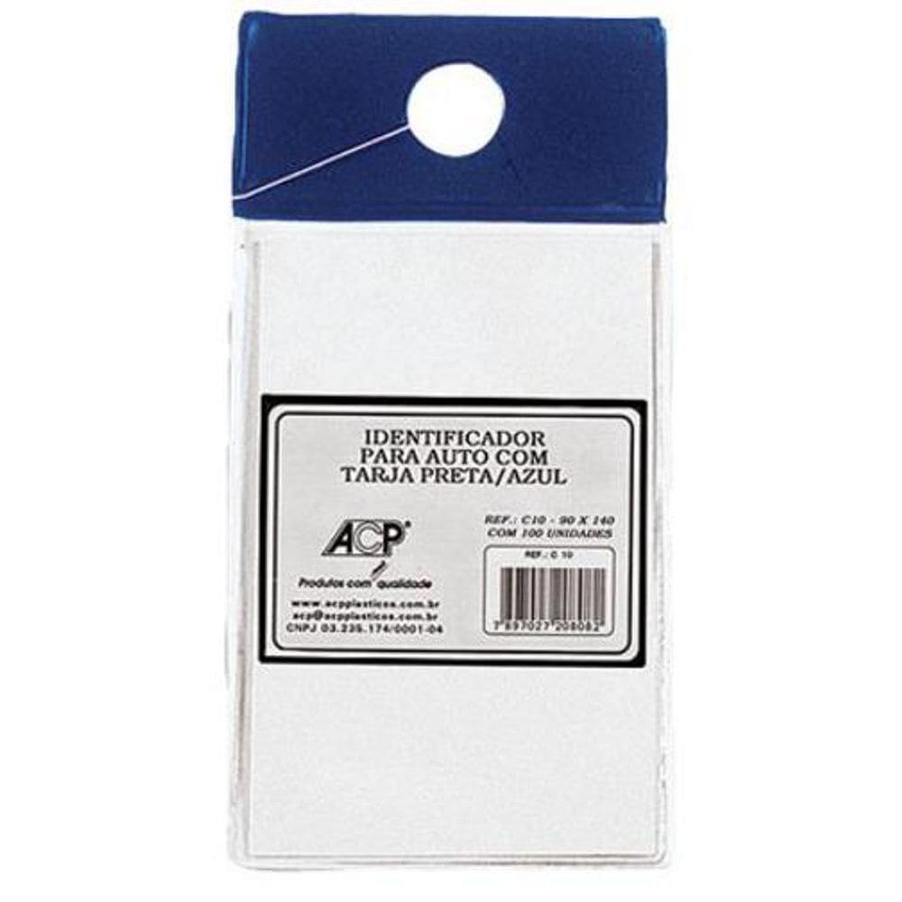 Crachá Plástico Para Veículo Azul Acp