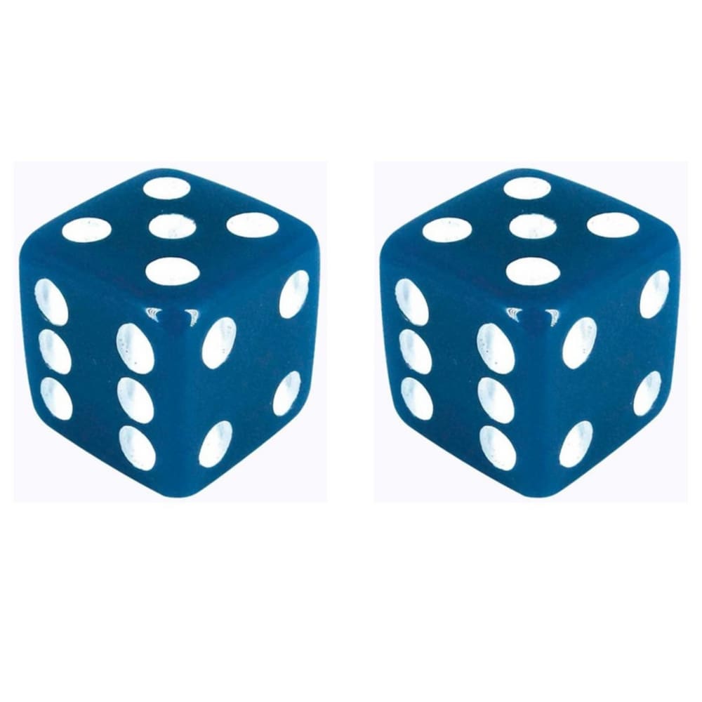 2 Jogo De Dado 16mm (1,6cm) Azul Opaco - EJ Games