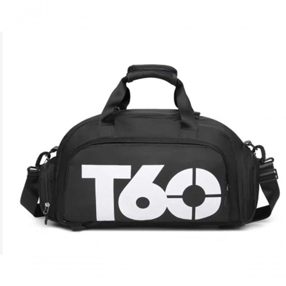 Bolsa Academia Fitness Mala De Viagem Mochila Transversal Treino Preto