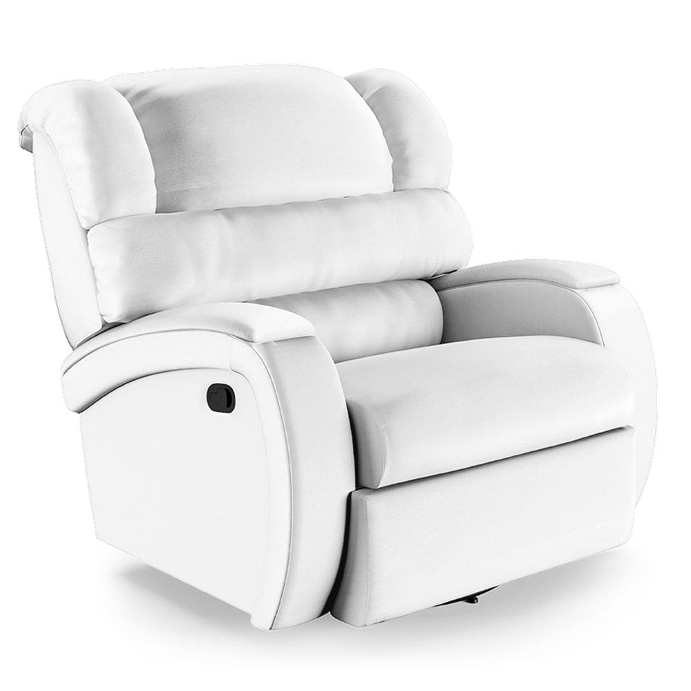 Poltrona do Papai Reclinável Napoli Glider Giratória PU Branco FH1 - D`Rossi