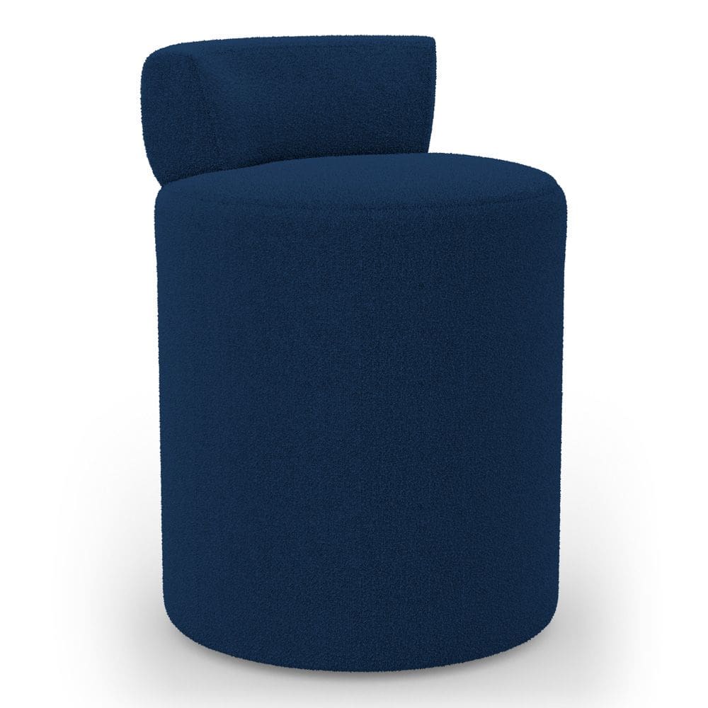 Puff Decorativo Orgânico Living Aegon Minimalista Bouclê Azul Marinho - Desk Design