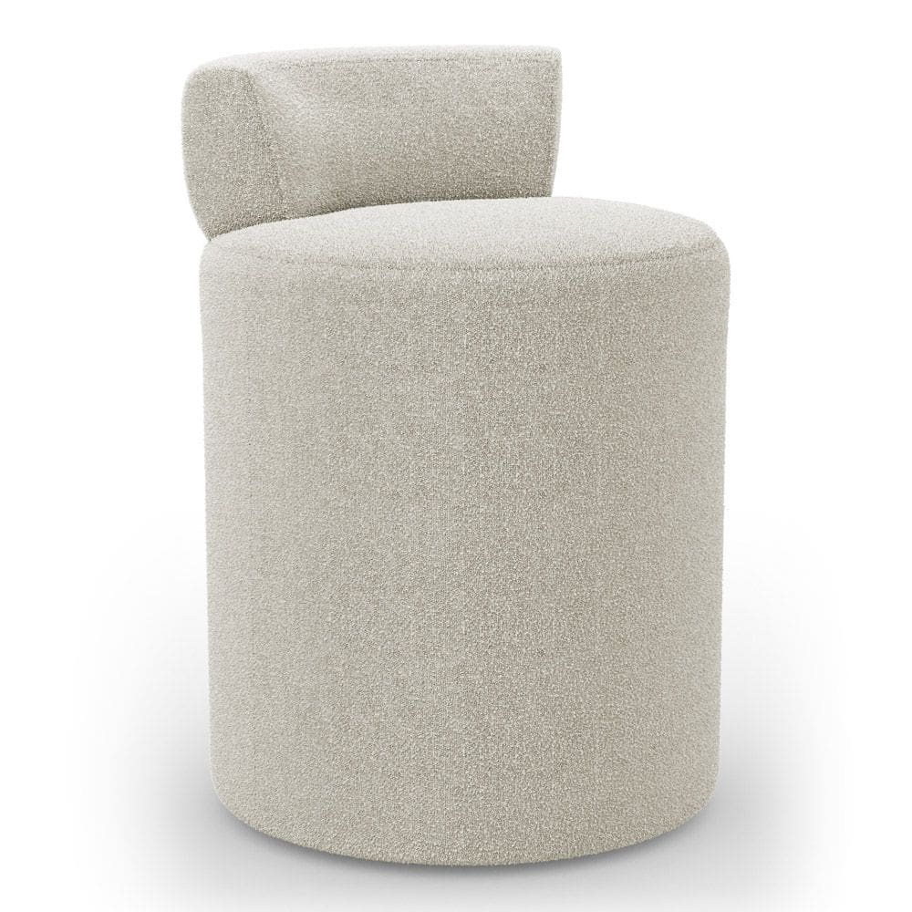 Puff Decorativo Orgânico Living Aegon Minimalista Bouclê Bege - Desk Design