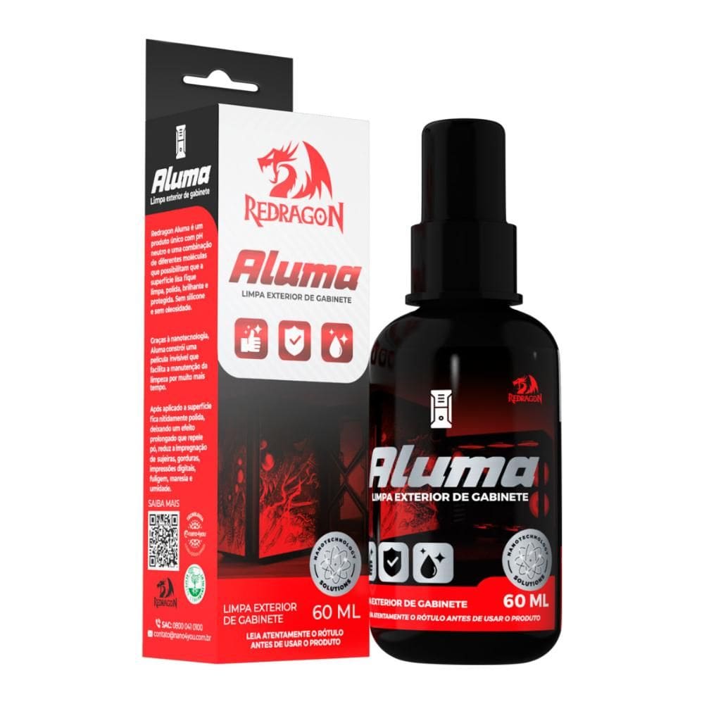 Solução Nano Redragon Aluma para Limpeza de Gabinetes - 60ml - Alto Poder de Limpeza