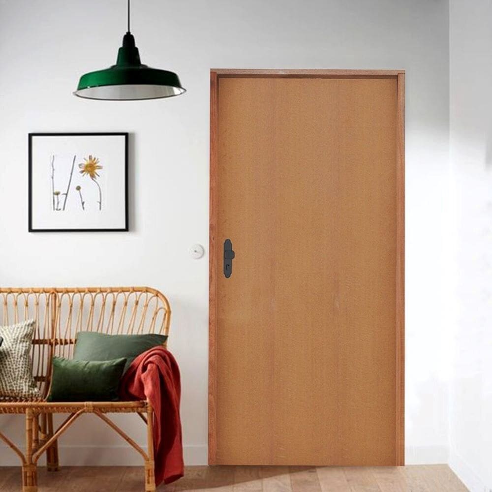 Porta Lisa Padrão Imbuia Batente Ecolológico 09 Fechadura 803/02 62 X 2,10 Direito Natural