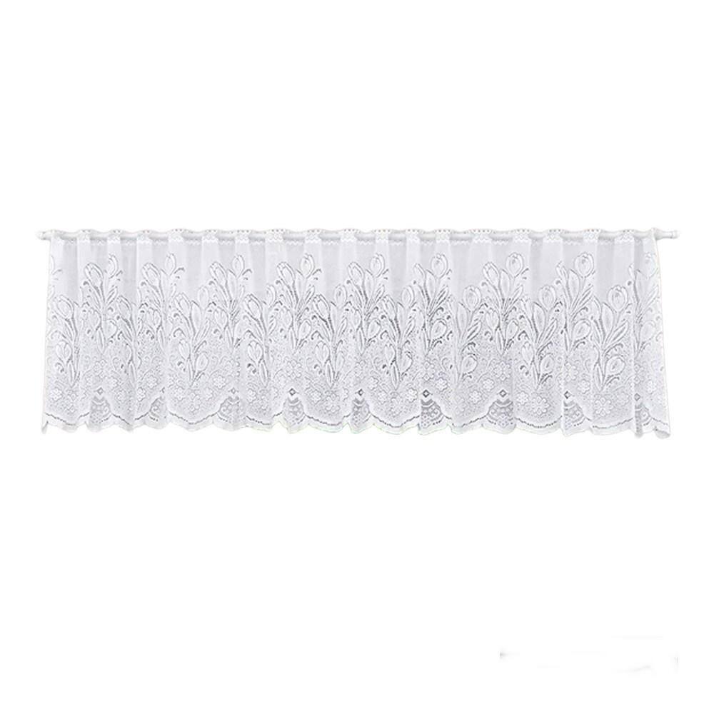 Cortina Renda Cascata Bando Reta Veneza Cozinha 0,60X3,00