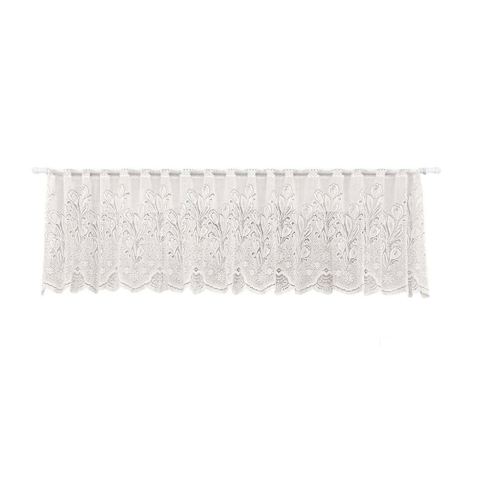 Cortina Renda Cascata Bando Reta Veneza Cozinha 0,60X3,00