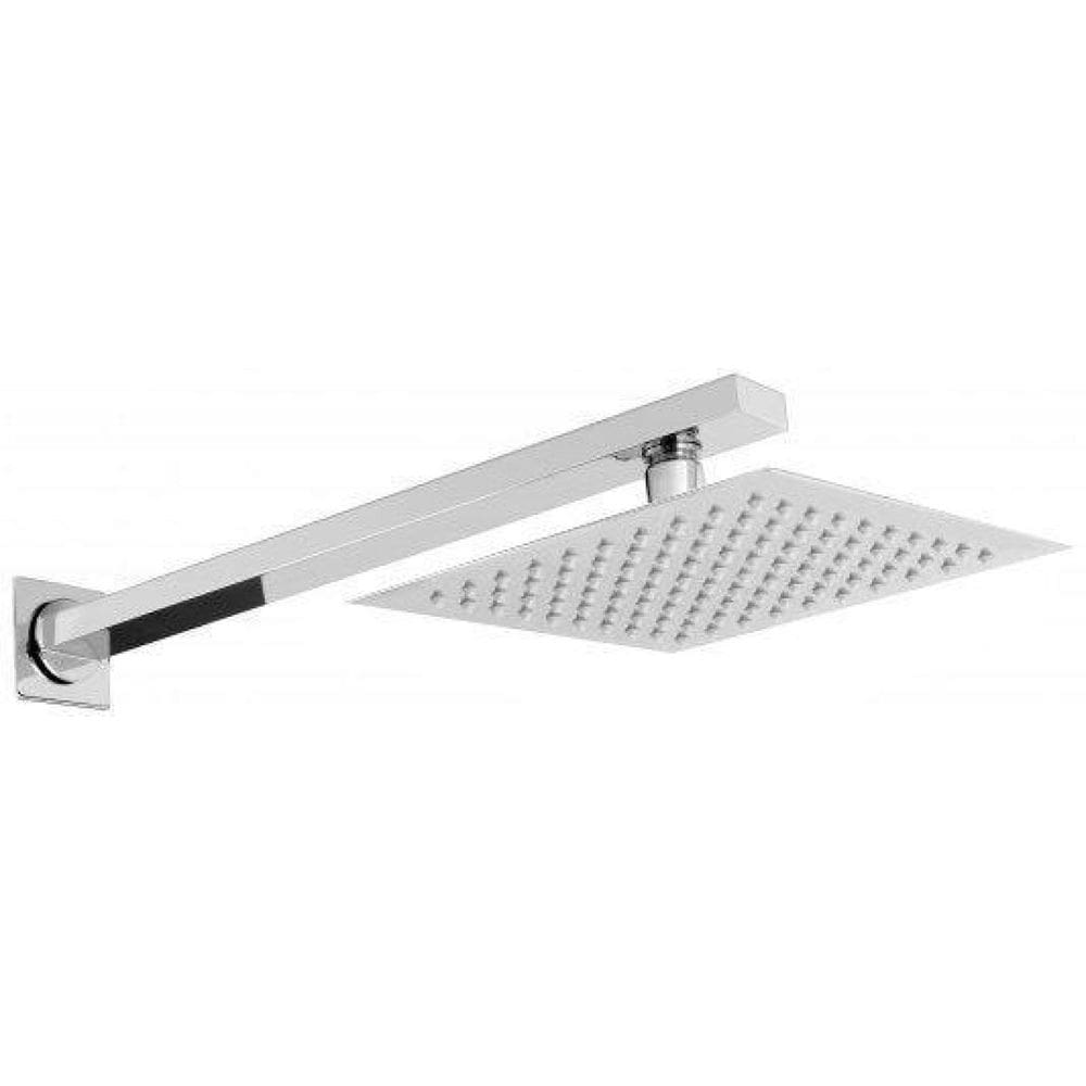 Ducha Chuveiro 20X20 Metal Quadrada Inox Slim Braço Quadrado
