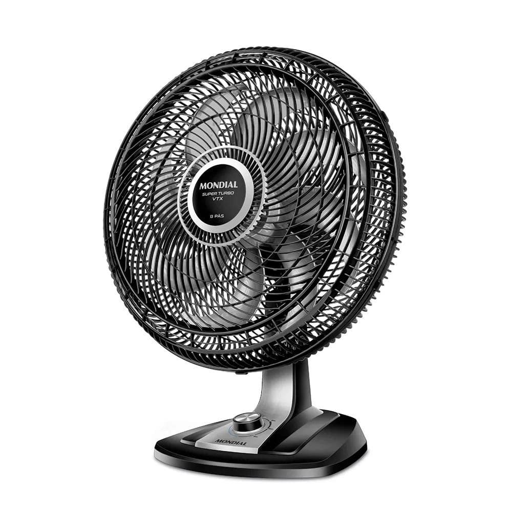Ventilador De Mesa Mondial Super Turbo 8 Pás 150W 50Cm Preto e Prata VTX-50-8P - 127V