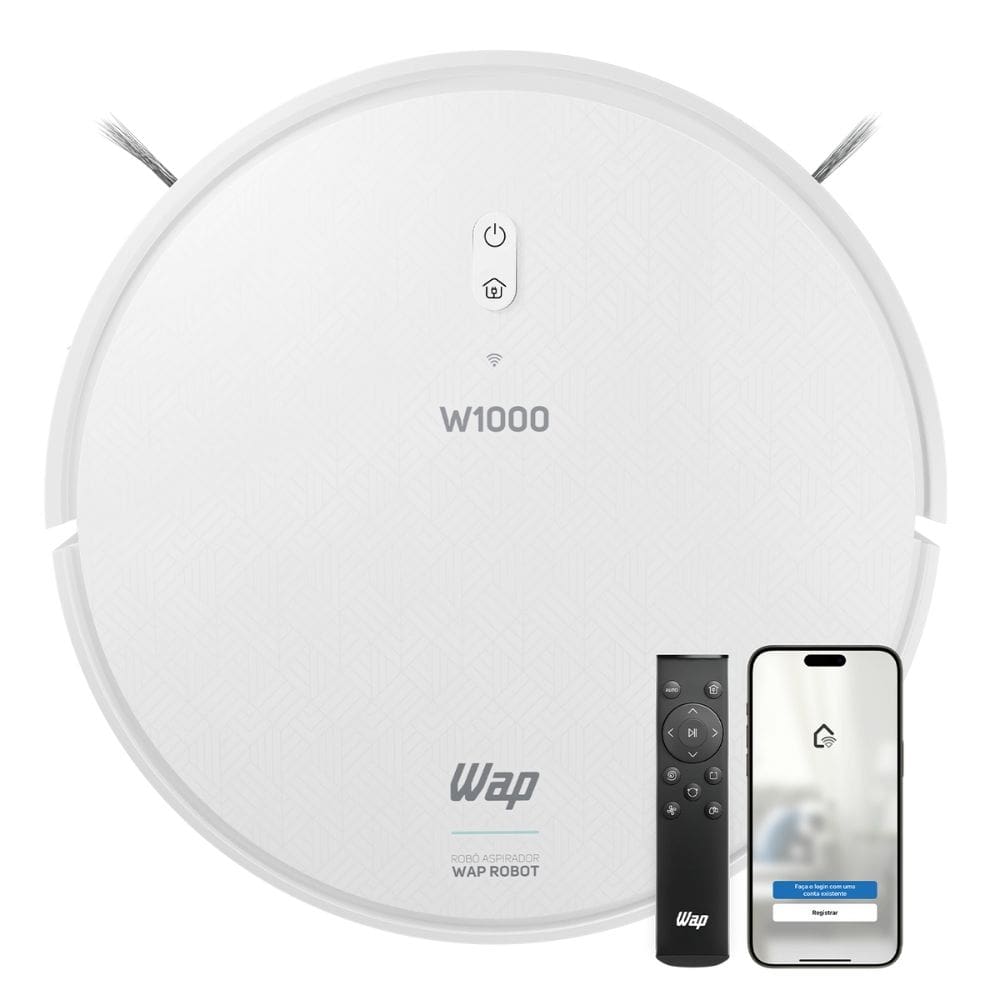 Robo Aspirador Smart Wap Robot W1000 Inteligente Com Mapeamento Passa Pano Com Filtro HEPA Comando Voz Alexa e Google