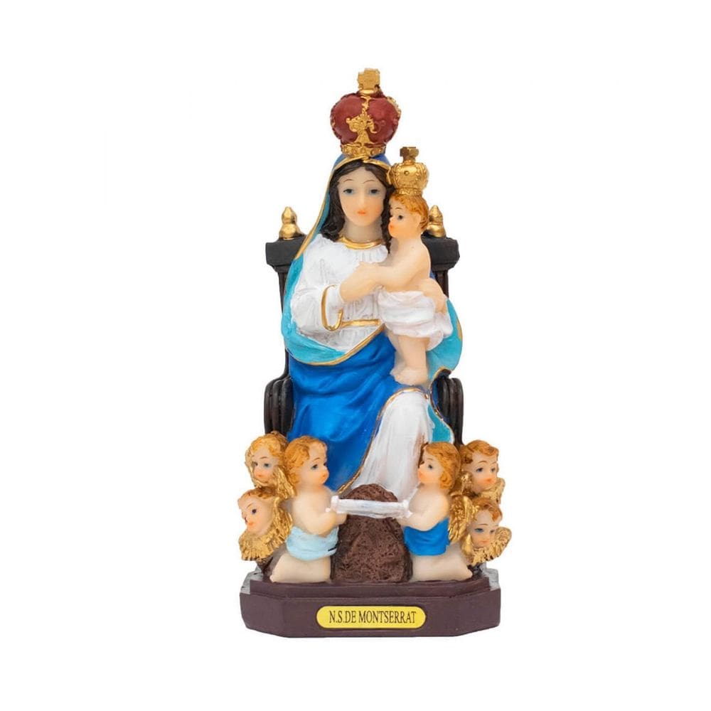 Nossa Senhora De Montserrat Enfeite De Resina 14 Cm