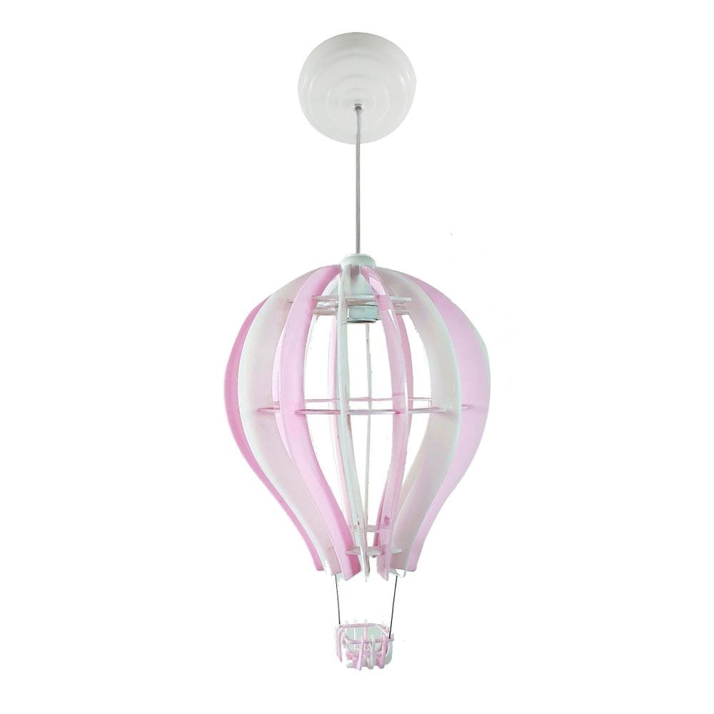 Luminária Infantil Pendente Balão Rosa Quarto Criança Teto