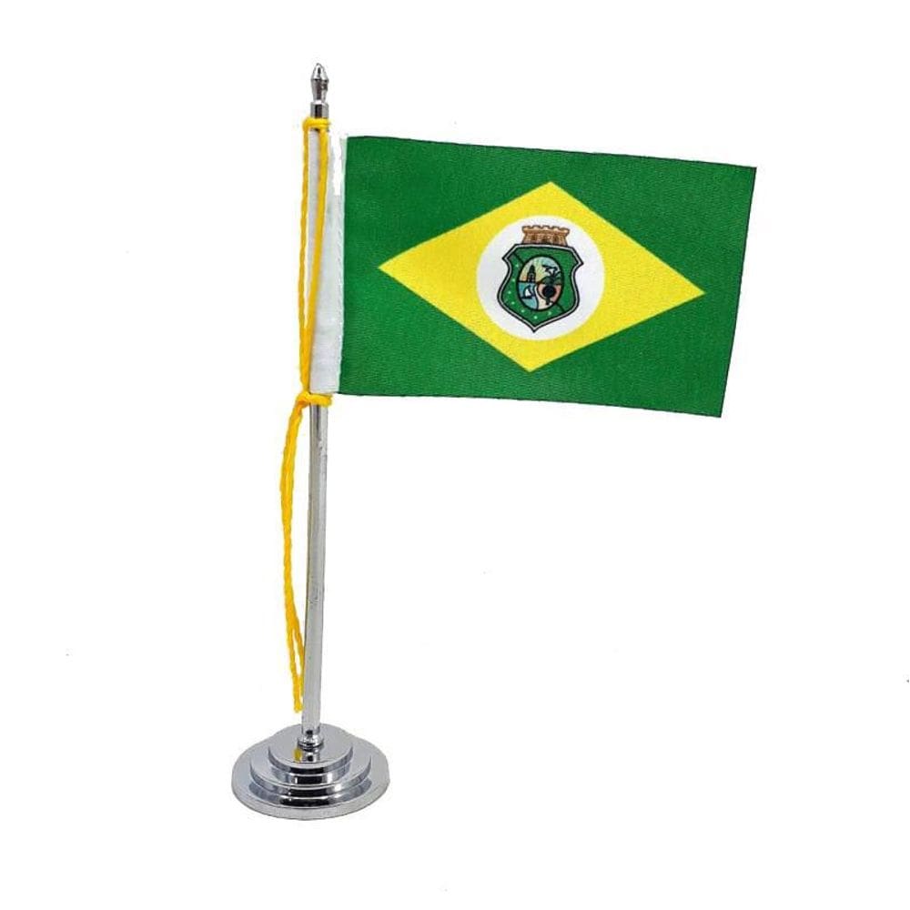 Mini Bandeira Mesa Ceará Mastro 15 Cm Poliéster