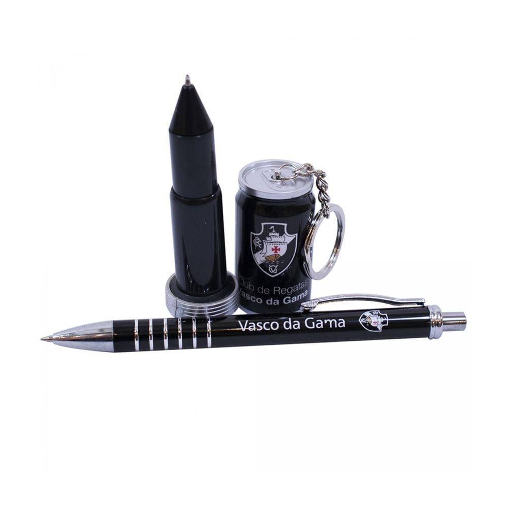 Jogo De Caneta Metal + Caneta Chaveiro Vasco