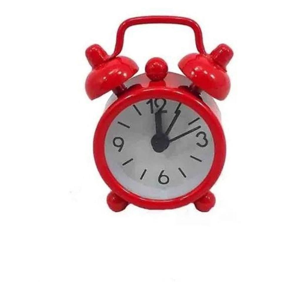 Mini Relógio Despertador M Vermelho Com Alarme