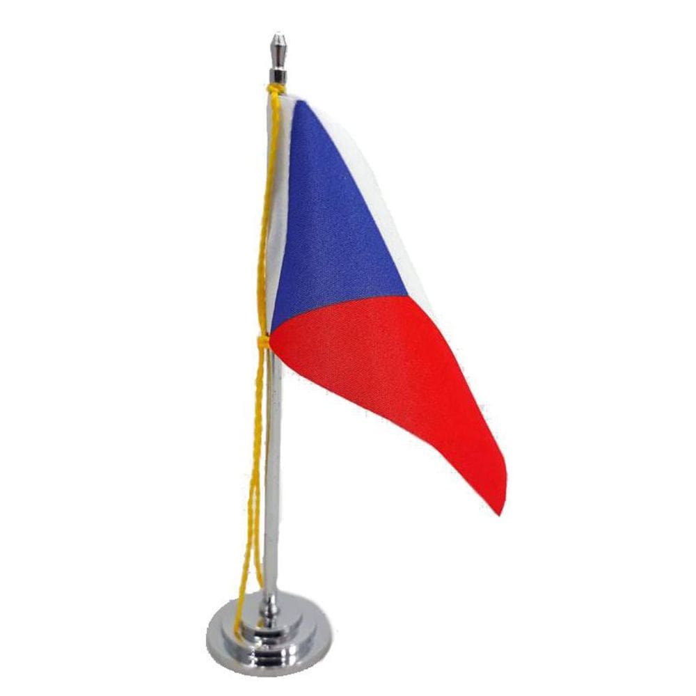 Mini Bandeira De Mesa Da República Tcheca 15 Cm Poliéster