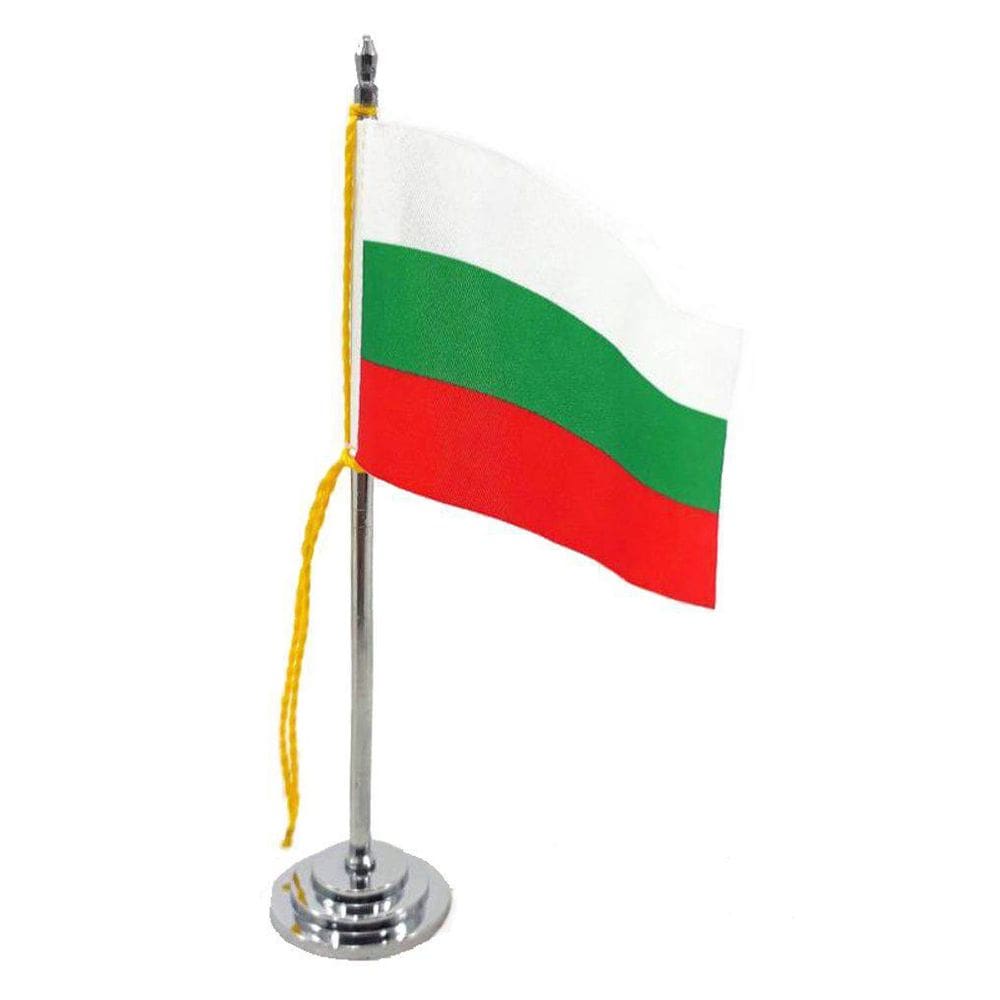 Mini Bandeira de Mesa Bulgária 15 cm Poliéster