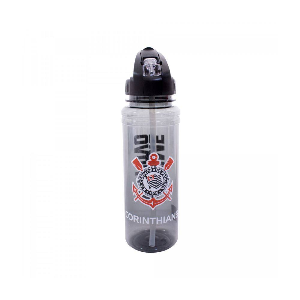 Garrafa Squeeze com Canudo Retrátil 700ml Corinthians