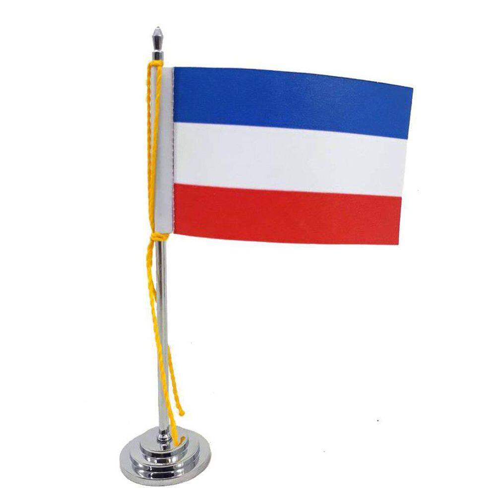 Mini Bandeira De Mesa Da Iuguslávia 15 Cm Poliéster