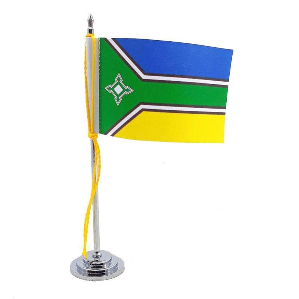 Mini Bandeira De Mesa Amapá Mastro 15 Cm Poliéster
