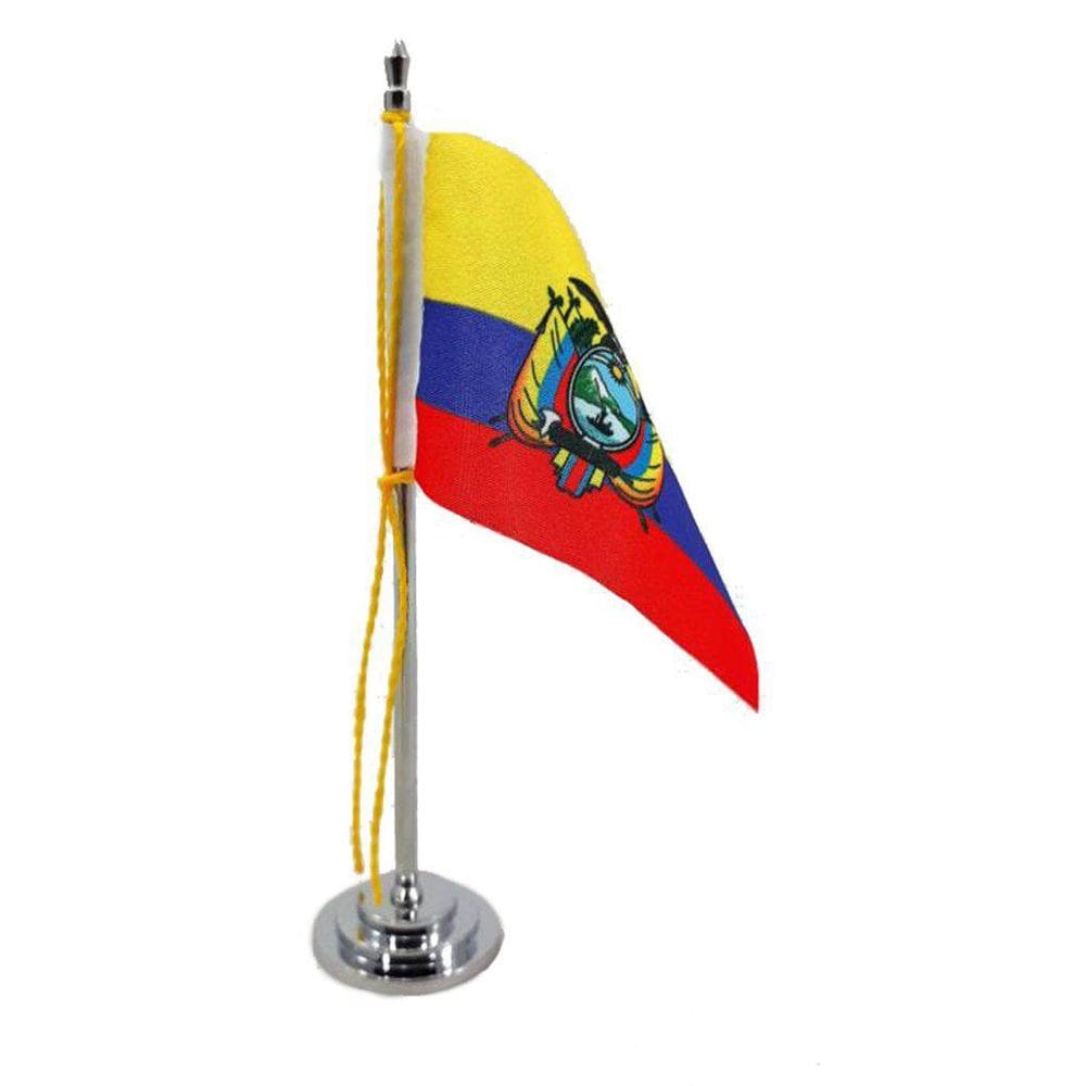 Mini Bandeira De Mesa Equador 15 Cm Poliéster