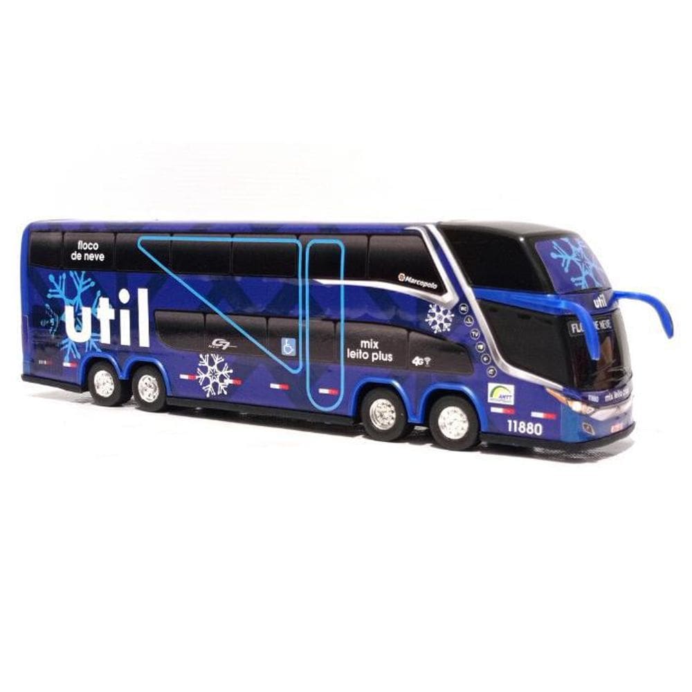 Brinquedo Miniatura Ônibus Viação Util Floco De Neve 30Cm