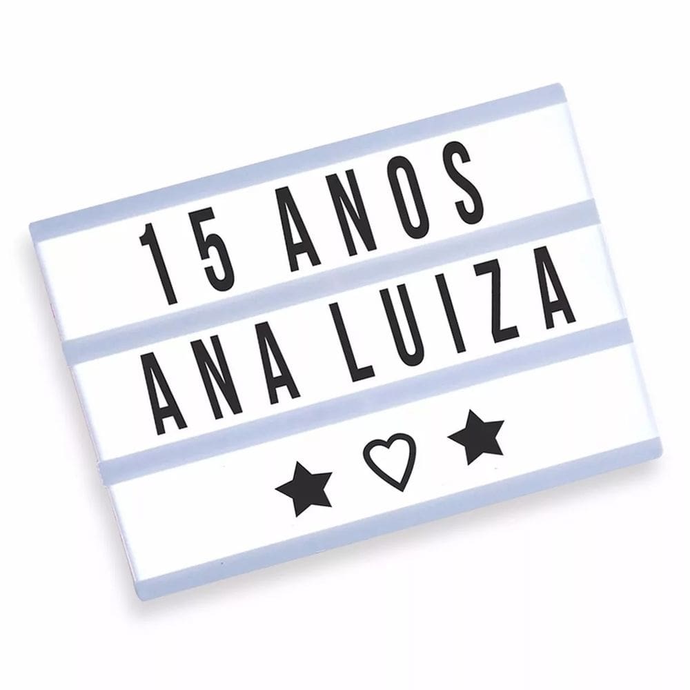 Luminária Led Lightbox Cinema A4 + 96 Letras e Números