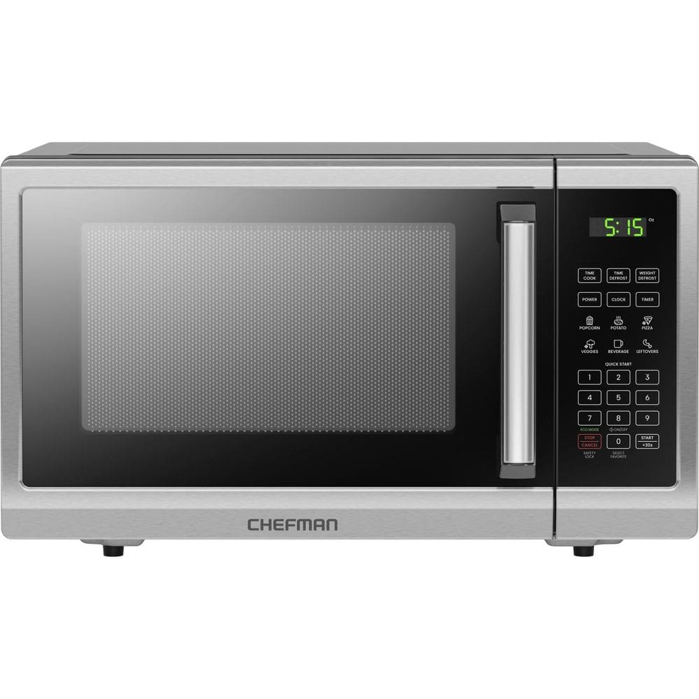 Forno de microondas Chefman 0,9 pés cúbicos 900W em aço inoxidável
