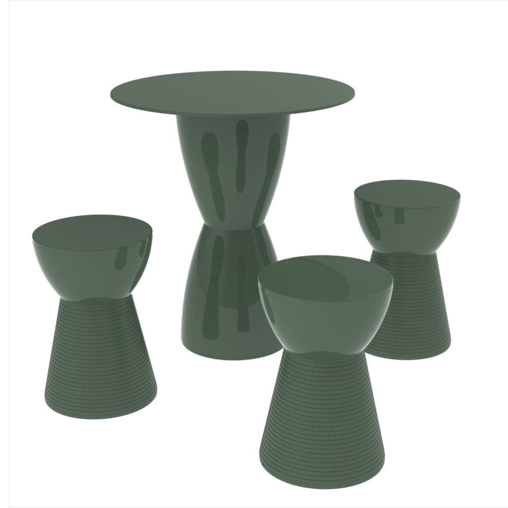 Conjunto Fit com Mesa + 03 Banquetas Sili I`m In Verde Alecrim Grifit