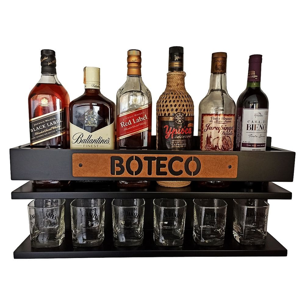 Barzinho para Sala Barzinho de Parede - Boteco - Preto Fosco
