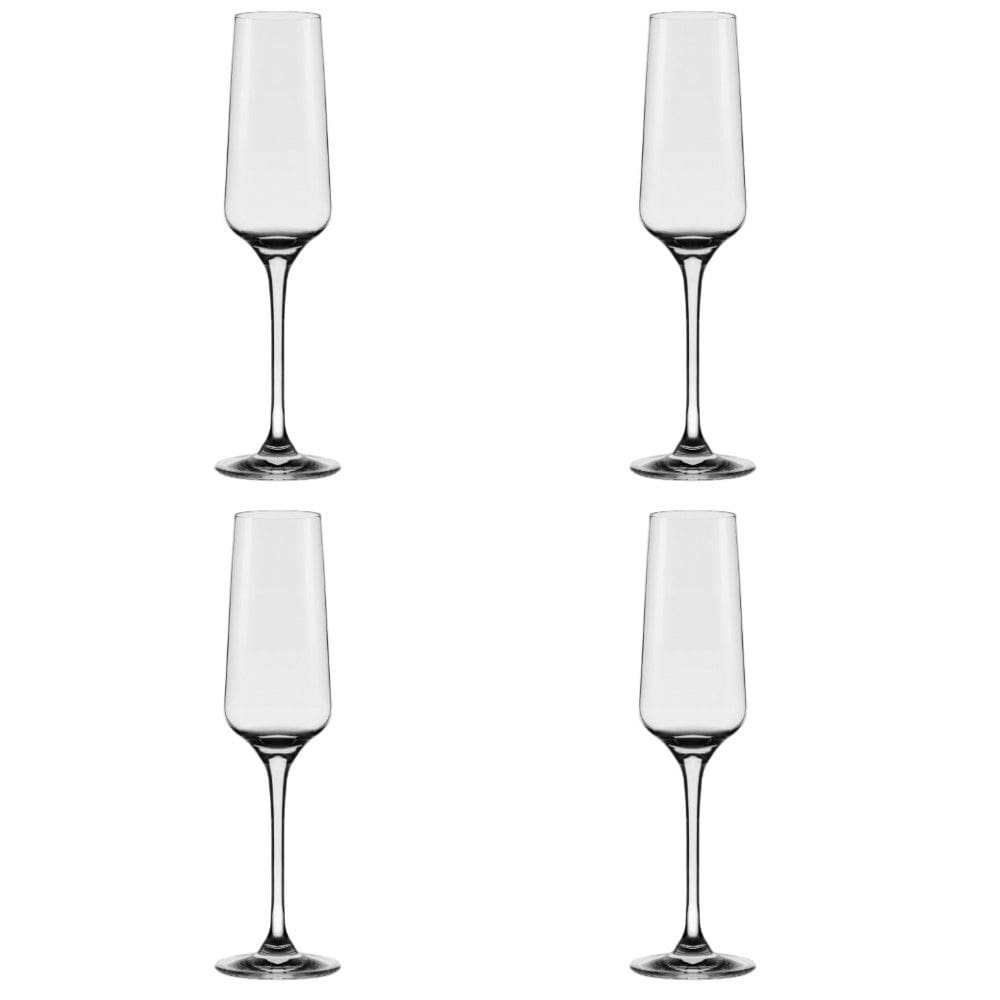 Conjunto de Taças de Cristal para Espumante 4 Peças 190 ml Oxford