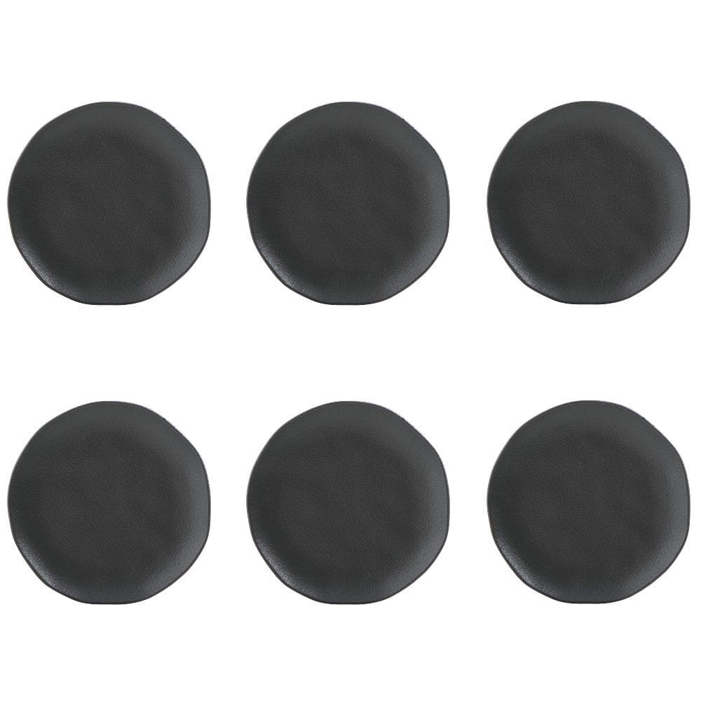 Conjunto de Pratos de Sobremesa 06 Peças Orgânico Preto Matte Porto Brasil